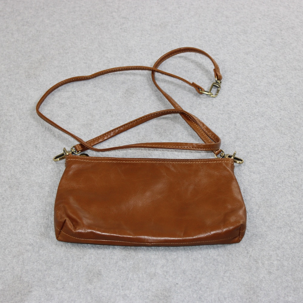 Hobo Purse Womens One Size Brown Leather Wristlet Crossbody Zip Card Organizer